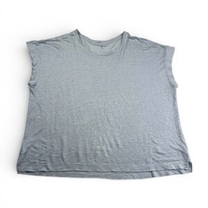 Lou & Grey Slub Linen T-Shirt Relaxed Boxy Short Sleeve Top Essential Tee L FLAW